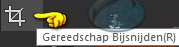 Activeer het Gereedschap "Bijsnijden" Gereedschap "Bijsnijden"