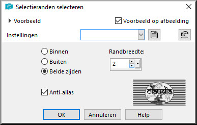 Selecties - Wijzigen - Selectieranden selecteren