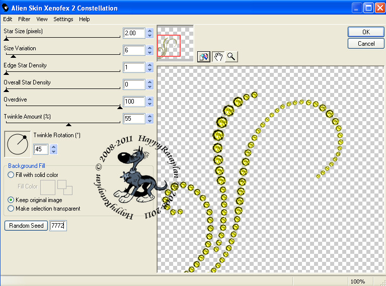 Instellingen filter Xenofex 2