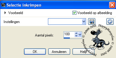 Instellingen voor het inkrimpen