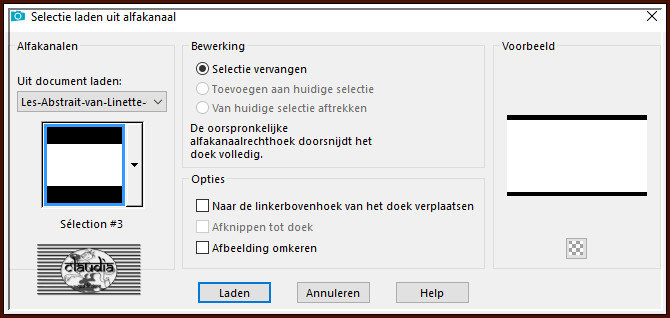 Selecties - Selectie laden/opslaan - Selectie laden uit alfakanaal : Sélection #3