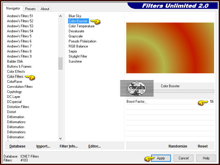Effecten - Insteekfilters - <I.C.NET Software> - Filters Unlimited 2.0 - Color Filters - Color Booster