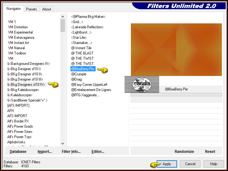 Effecten - Insteekfilters - <I.C.NET Software> - Filters Unlimited 2.0 - &<Bkg Designers sf10 IV> @BlueBerry Pie