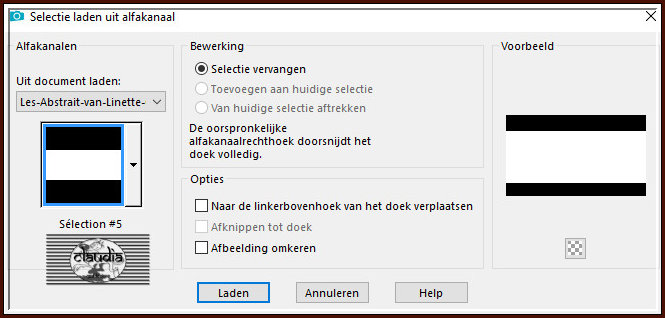 Selecties - Selectie laden/opslaan - Selectie laden uit alfakanaal : Sélection #5