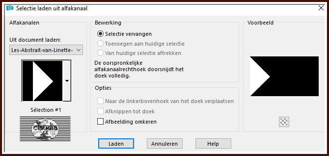 Selecties - Selectie laden/opslaan - Selectie laden uit alfakanaal : Sélection #1