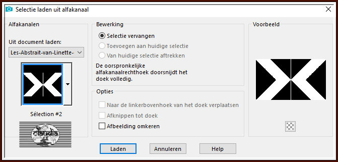 Selecties - Selectie laden/opslaan - Selectie laden uit alfakanaal : Sélection #2