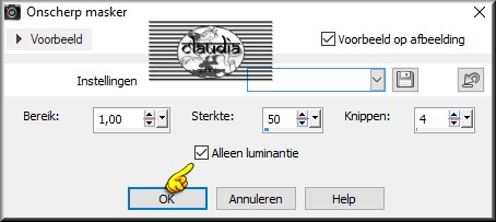 Aanpassen - Scherpte - Onscherp masker