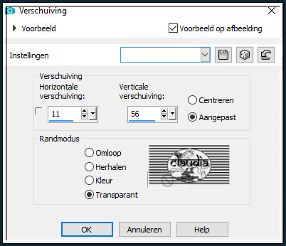 Effecten - Afbeeldingseffecten - Verschuiving