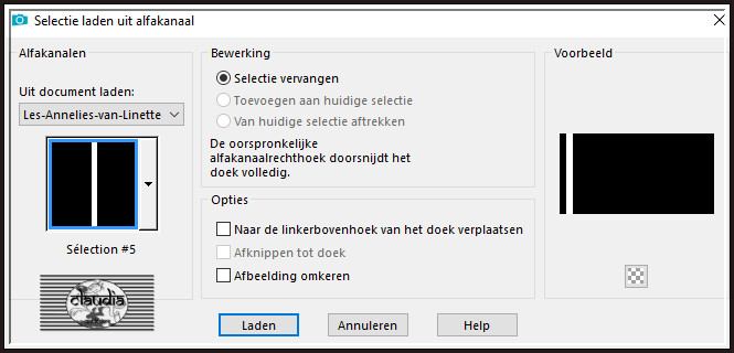 Selecties - Selectie laden/opslaan - Selectie laden uit alfakanaal : Sélection #5