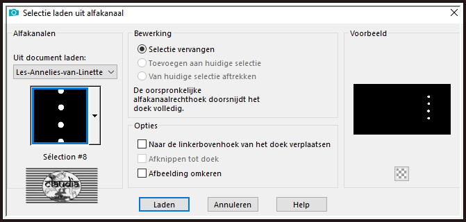 Selecties - Selectie laden/opslaan - Selectie laden uit alfakanaal : Sélection #8