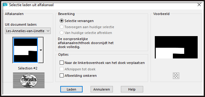 Selecties - Selectie laden/opslaan - Selectie laden uit alfakanaal : Sélection #2