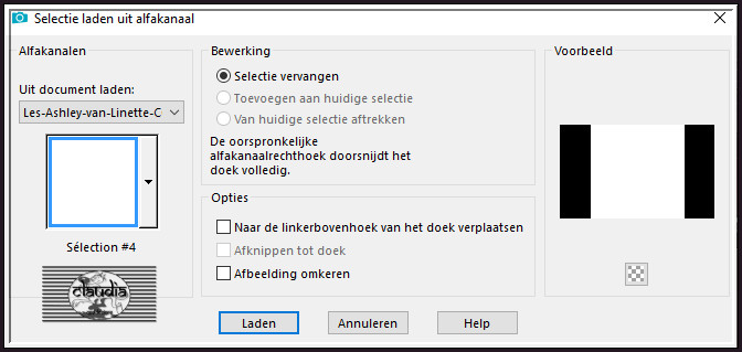 Selecties - Selectie laden/opslaan - Selectie laden uit alfakanaal : Sélection #4