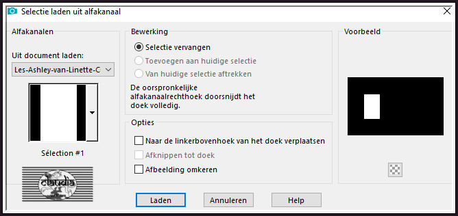 Selecties - Selectie laden/opslaan - Selectie laden uit alfakanaal : Sélection #1