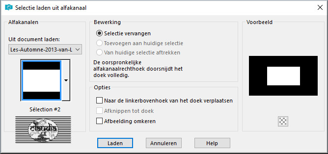 Selecties - Selectie laden/opslaan - Selectie laden uit alfakanaal : Sélection #2