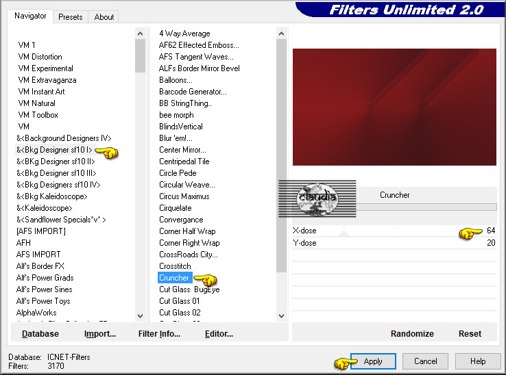 Effecten - Insteekfilters - <I.C.NET Software> - Filters Unlimited 2.0 - &<Bkg Designer sf10 I> - Cruncher