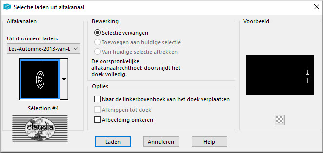 Selecties - Selectie laden/opslaan - Selectie laden uit alfakanaal : Sélection #4