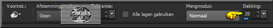 Activeer de Vlakvulling (= emmertje) en zet de Dekking hiervan op 20% :