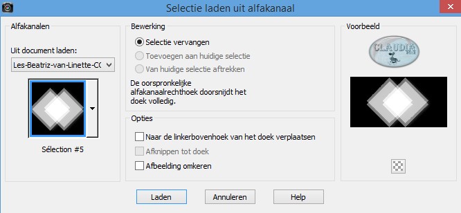 Selecties - Selectie laden/opslaan - Selectie laden uit alfakanaal : Sélection #5