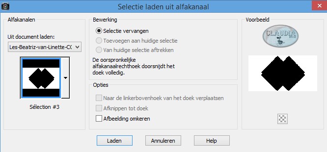 Selecties - Selectie laden/opslaan - Selectie laden uit alfakanaal : Sélection #3 