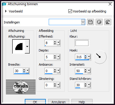 Effecten - 3D-Effecten - Afschuining binnen