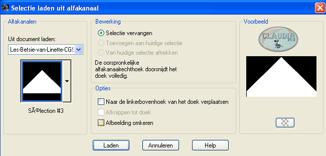 Selecties - Selectie laden/opslaan - Selectie laden uit alfakanaal : Sélection #3