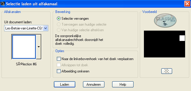 Selecties - Selectie laden/opslaan - Selectie laden uit alfakanaal : Sélection #6