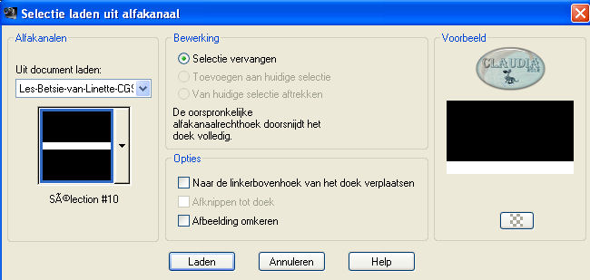 Selecties - Selectie laden/opslaan - Selectie laden uit alfakanaal : Sélection #10