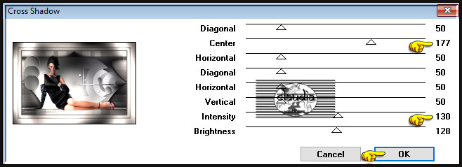 Effecten - Insteekfilters - Graphics Plus - Cross Shadow