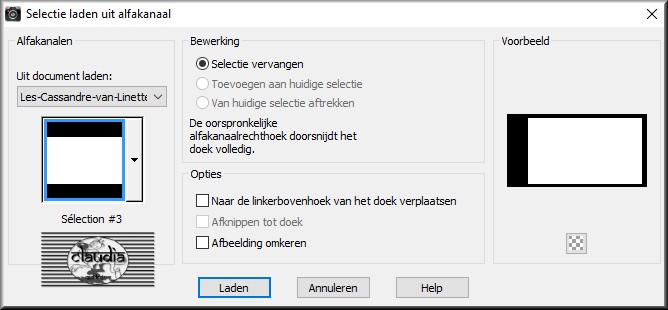 Selecties - Selectie laden/opslaan - Selectie laden uit alfakanaal : Sélection #3 