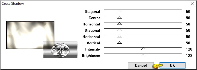 Effecten - Insteekfilters - Graphics Plus - Cross Shadow