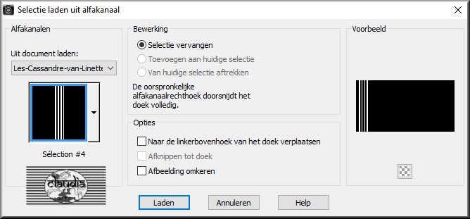 Selecties - Selectie laden/opslaan - Selectie laden uit alfakanaal : Sélection #4