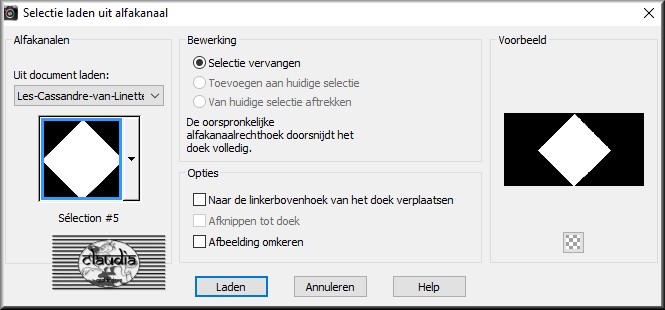 Selecties - Selectie laden/opslaan - Selectie laden uit alfakanaal : Sélection #5