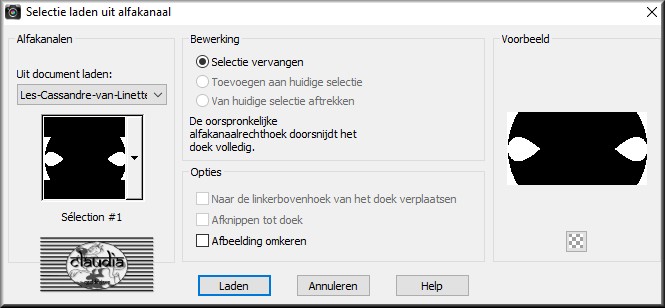 Selecties - Selectie laden/opslaan - Selectie laden uit alfakanaal : Sélection #1