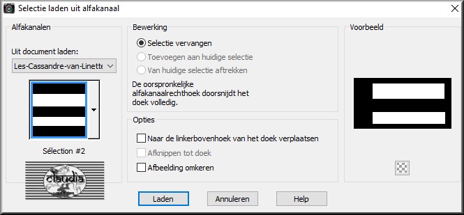 Selecties - Selectie laden/opslaan - Selectie laden uit alfakanaal : Sélection #2