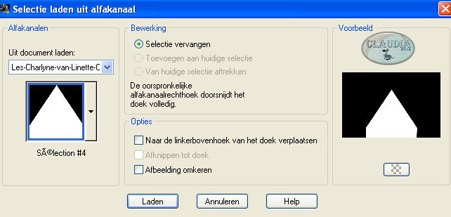 Selecties - Selectie laden/opslaan - Selectie laden uit alfakanaal : Sélection #4