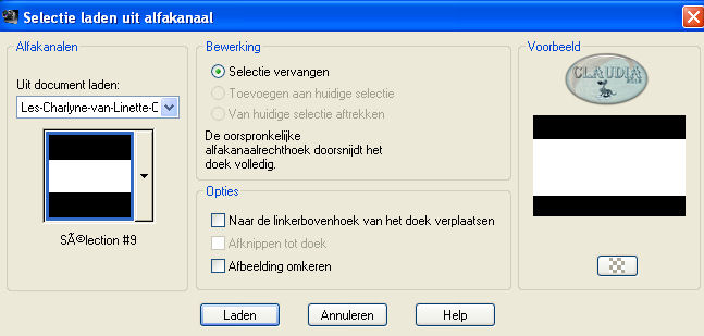 Selecties - Selectie laden/opslaan - Selectie laden uit alfakanaal : Sélection #9