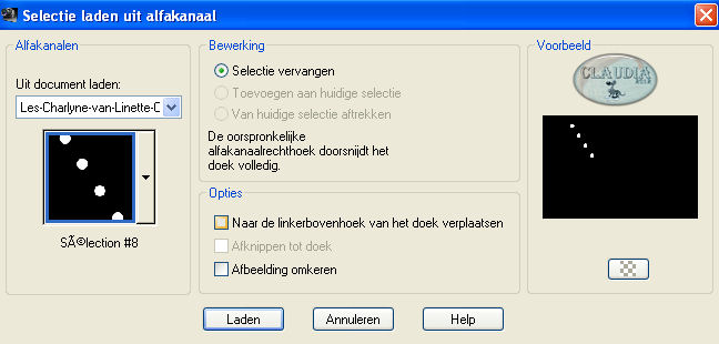 Selecties - Selectie laden/opslaan - Selectie laden uit alfakanaal : Sélection #8