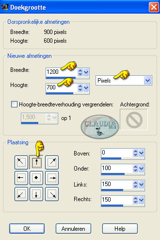 Afbeelding - Doekgrootte