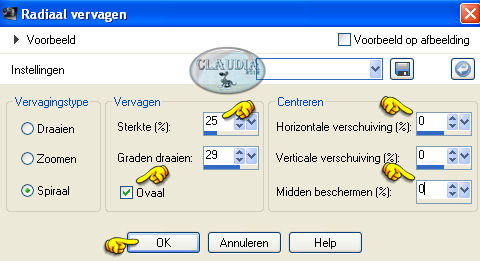 Aanpassen - Vervagen - Radiaal vervagen