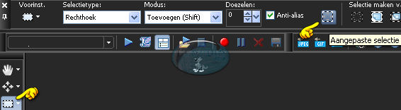 Activeer het Selectiegereedschap (toets S op het toetsenbord) - Aangepaste selectie 