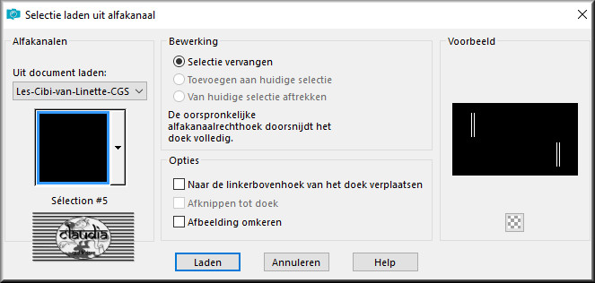 Selecties - Selectie laden/opslaan - Selectie laden uit alfakanaal : Sélection #5