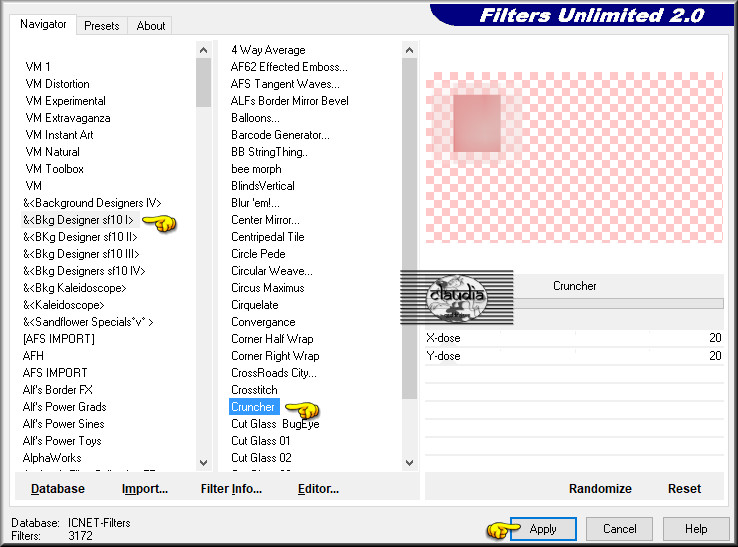 Effecten - Insteekfilters - <I.C.NET Software> - Filters Unlimited 2.0 - &<Bkg Designer sf10 I> - Cruncher