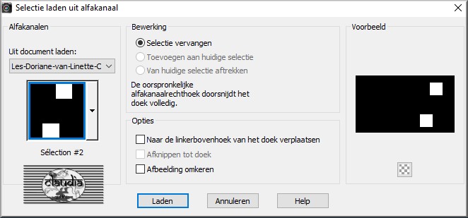 Selecties - Selectie laden/opslaan - Selectie laden uit alfakanaal : Sélection #2