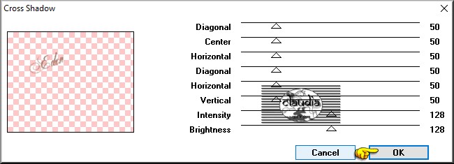 Effecten - Insteekfilters - Graphics Plus - Cross Shadow