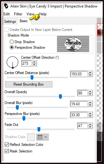 Effecten - Insteekfilters - Alien Skin Eye Candy 5 : Impact - Perspective Shadow