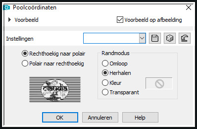 Effecten - Vervormingseffecten - Poolcoördinaten