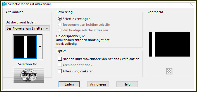 Selecties - Selectie laden/opslaan - Selectie laden uit alfakanaal : Sélection #2