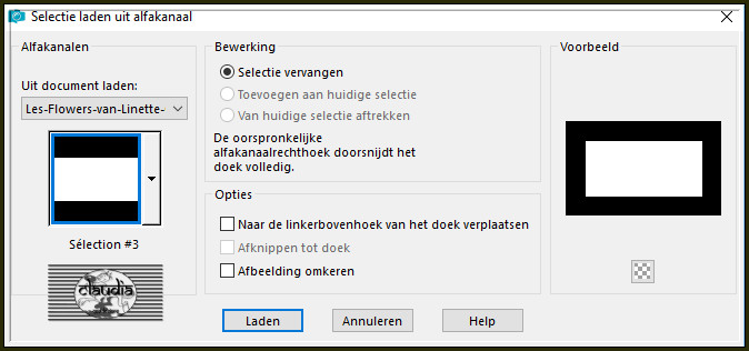 Selecties - Selectie laden/opslaan - Selectie laden uit alfakanaal : Sélection #3