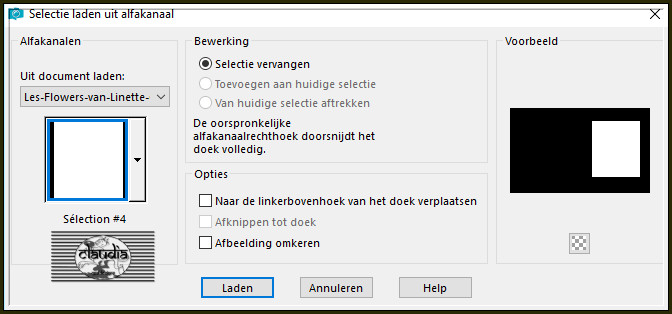 Selecties - Selectie laden/opslaan - Selectie laden uit alfakanaal : Sélection #4