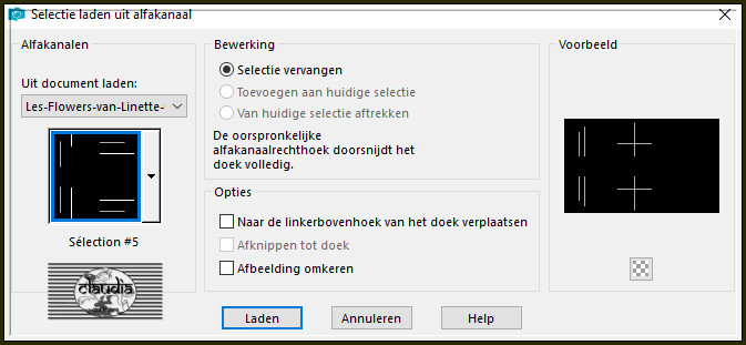 Selecties - Selectie laden/opslaan - Selectie laden uit alfakanaal : Sélection #5